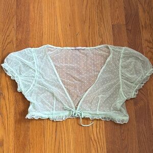 VICTORIA’S SRCRET Sheer Green Polka Dot Crop Top